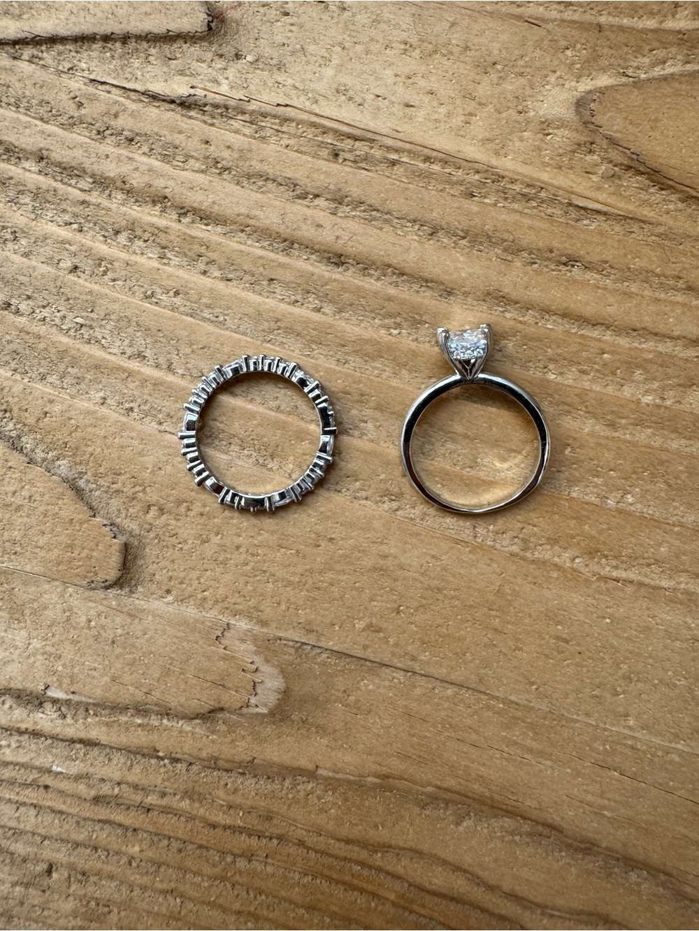 Costume Jewelry Engagement Ring and Band